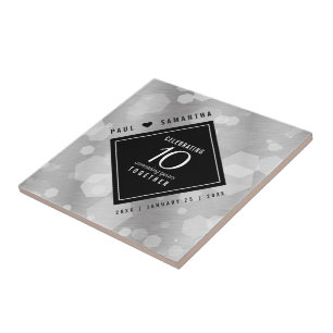 Carreau Élégante fête du 10e anniversaire du Mariage de Ti