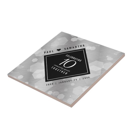 Carreau Élégante fête du 10e anniversaire du Mariage de Ti (Côté)