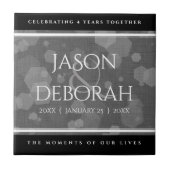 Carreau Élégante fête du 4e anniversaire du Mariage de lin (Devant)