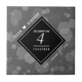 Carreau Élégante fête du 4e anniversaire du Mariage de lin (Devant)