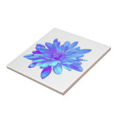 Carreau Élégante fleur florale violette bleu (Côté)