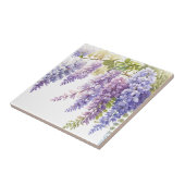 Carreau Elégante glycine d'aquarelle violette bleu floral (Côté)