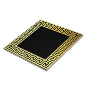 Carreau Elégante grèce classique traditionnel or l noir (Côté)