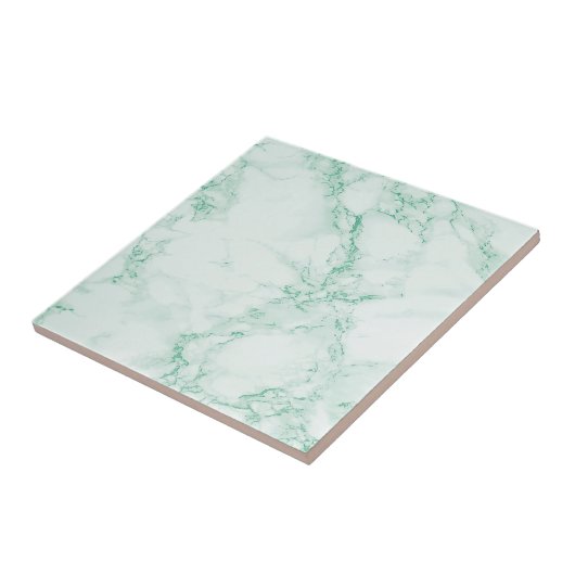 Carreau Élégante impression en marbre vert clair (Côté)