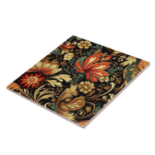 Carreau Elégante Mug Vintage Floral Médiéval