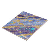 Carreau Élégante Parties scintillant opale en marbre viole (Côté)