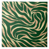 Carreau Elégante Parties scintillant or Zebra Green Poster (Devant)