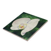 Carreau Elégante peinture à l'aquarelle de l'orchidée blan (Côté)