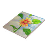 Carreau Elégante peinture d'aquarelle de tournesol (Côté)