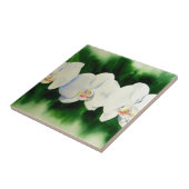 Carreau Elégante peinture d'orchidée tropicale blanche (Côté)