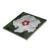 Carreau Élégante photo de la fleur d'Hibiscus blanc (Côté)