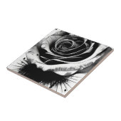 Carreau Élégante Rose Noire Et Blanche (Côté)