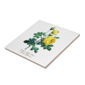 Carreau Élégante Rose Vintage Botanique Jaune (Côté)