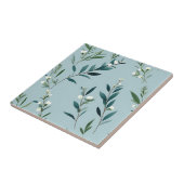 Carreau Elégante Verdure Sur Bleu Doux Et Doux (Côté)