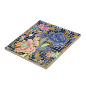 Carreau Élégantes fleurs multicolores (Côté)