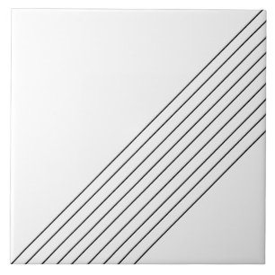 Carreau Élégantes lignes diagonales tendance sur fond blan