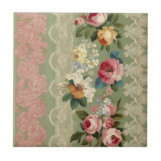 Carreau Élégantes rayures Vintages (Devant)