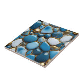 Carreau Elégants galets aux accents Bleu Blanc et Or (Côté)