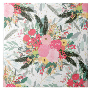 Carreau Élégants points de Parties scintillant florale e