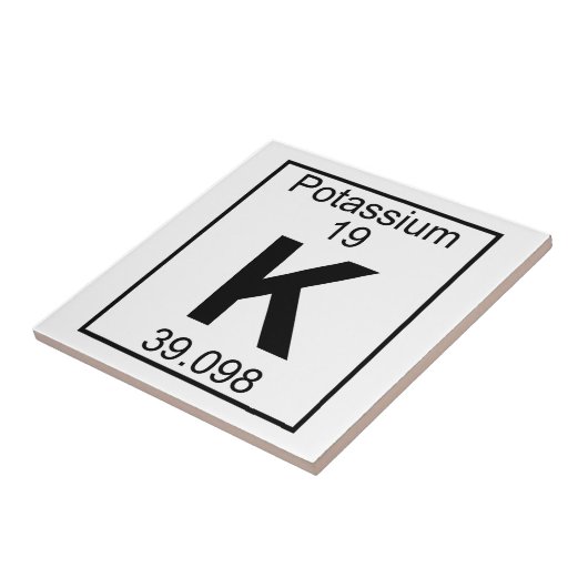 Carreau Élément 019 - K - Potassium (plein) (Côté)