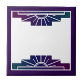 Carreau Elément soleil Art déco en couleurs sombres (Devant)