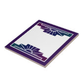 Carreau Elément soleil Art déco en couleurs sombres (Côté)