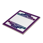 Carreau Elément soleil Art déco en couleurs sombres (Côté)