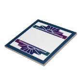 Carreau Elément soleil Art déco en couleurs sombres (Côté)