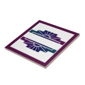 Carreau Elément soleil Art déco en couleurs sombres (Côté)