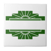 Carreau Elément soleil Art déco en vert foncé (Devant)