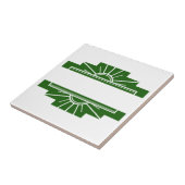 Carreau Elément soleil Art déco en vert foncé (Côté)