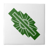 Carreau Elément soleil Art déco en vert foncé (Devant)
