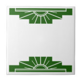 Carreau Elément soleil Art déco en vert foncé (Devant)