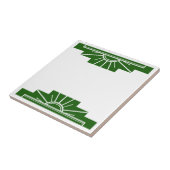 Carreau Elément soleil Art déco en vert foncé (Côté)