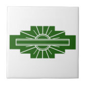 Carreau Elément soleil Art déco en vert foncé (Devant)