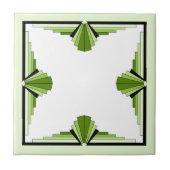 Carreau Éléments Art déco dans les verts cossus (Devant)