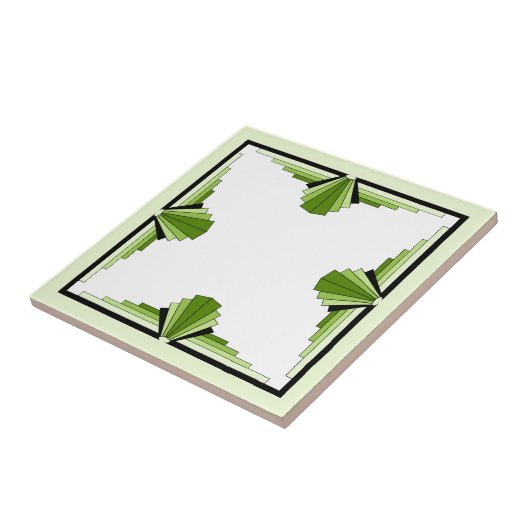 Carreau Éléments Art déco dans les verts cossus (Côté)