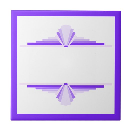 Carreau Éléments Art déco dans les violets profonds et cla (Devant)