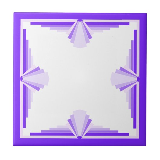 Carreau Éléments Art déco dans les violets profonds et cla (Devant)