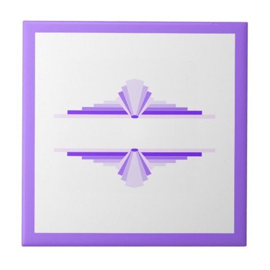 Carreau Éléments Art déco dans les violets profonds et cla (Devant)