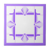 Carreau Éléments Art déco dans les violets profonds et cla (Devant)