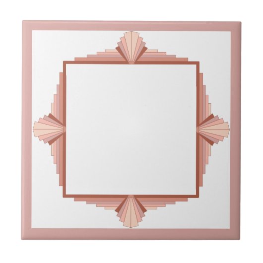 Carreau Éléments Art déco dans une palette d'or rose (Devant)