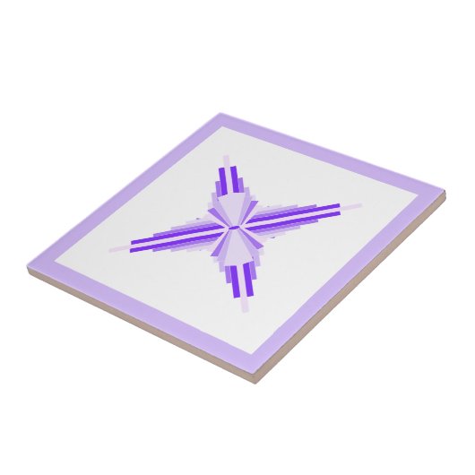 Carreau Éléments Art déco dans violet profond et clair (Côté)