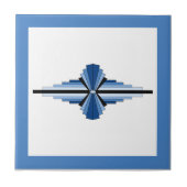 Carreau Éléments Art déco en bleu, marine et noir (Devant)