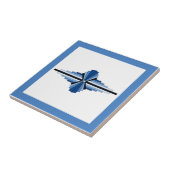 Carreau Éléments Art déco en bleu, marine et noir (Côté)