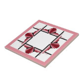 Carreau Éléments Art déco en framboise & rose (Côté)