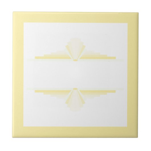 Carreau Éléments Art déco en jaune et crème (Devant)