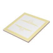 Carreau Éléments Art déco en jaune et crème (Côté)
