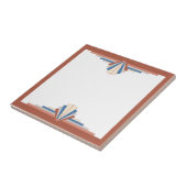 Carreau Éléments Art déco en or rose, marron & bleu (Côté)