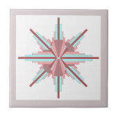 Carreau Éléments Art déco en rose foncé & bleu (Devant)